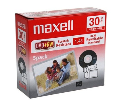 Maxell Mini DVD+RW 1,4GB 8CM 10szt. do kamer 30min