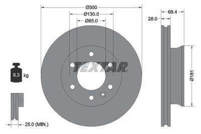 2X DISCO DE FRENADO DB PARTE DELANTERA SPRINTER 06- 93143203  