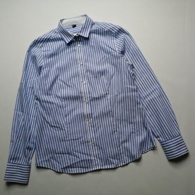 ETERNA luksusowa koszula paski biały/niebieski 40