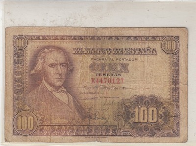 Hiszpania 100 peseta 1948 z obiegu