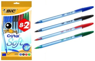 Długopis Cristal Soft BIC 1,2 Medium 8 kolorów
