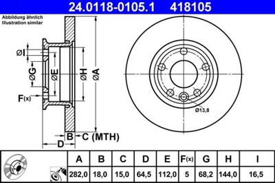 2X DISCO DE FRENADO VW PARTE DELANTERA T4 1,9-2,5 TDI 90-03 24.0118-0105.1  