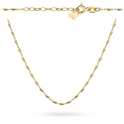 Naszyjnik złoty 585 kulki choker 36+4 cm