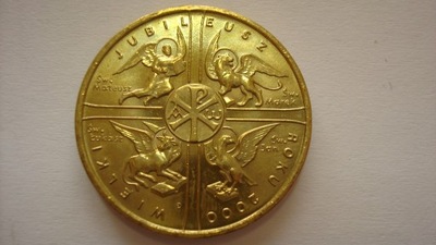 Moneta 2 złote Jubileusz roku 2000 stan 1