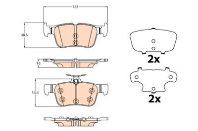 TRW ZAPATAS DE FRENADO PARTE TRASERA FORD MONDEO V FORD EE.UU. EDGE ESCAPE FUSION  