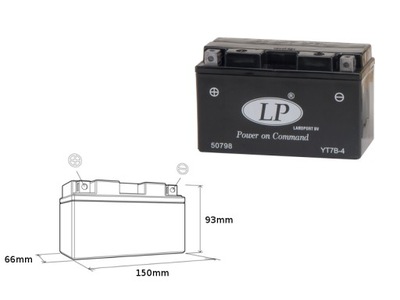 LANDPORT BATERÍA YT7B-4 12V 6,5AH 148X64X90 SIN  