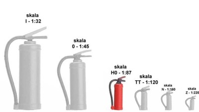 4 x gaśnica z oznaczeniami, skala H0, Weinert 32541