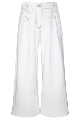 Szerokie luźne jeansy spodnie jeansowe modne mięciutkie białe szwedy 170