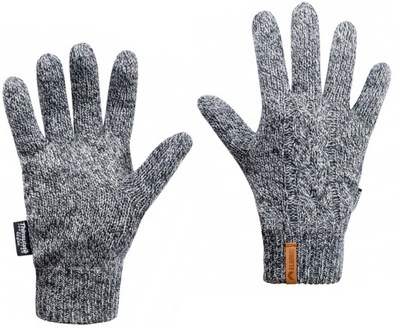 Rękawiczki męskie ELBRUS rękawiczki jasny szary melanż wełna 5 palców L/XL