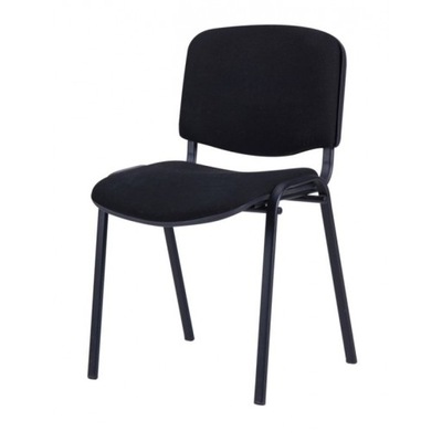 Krzesło ISO czarne stelaż czarny konferencyjne do bura, poczekalni korytarz