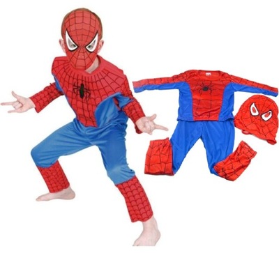 STRÓJ SPIDERMAN Maska Człowiek Pająk 98-110 S