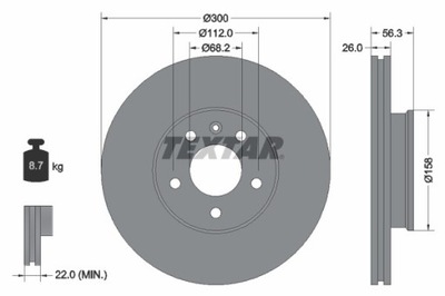 2X DISCO DE FRENADO VW PARTE DELANTERA T4 98- 92109803  