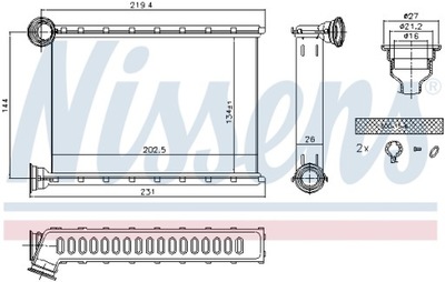 WYMIENNIK CIEPLA CALEFACCIÓN INTERIOR ** FIRST NISSENS 707079  