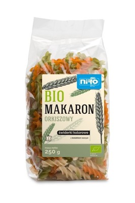 Makaron orkiszowy BIO świderki kolorowe 250g NIRO