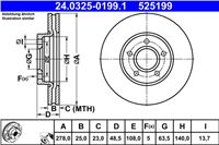 ATE ДИСК ТОРМОЗНОЙ ПЕРЕДНЯЯ 278X25 V POWER DISC FORD C-MAX II