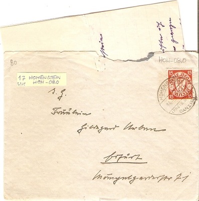 Danzig M17 - stempel HOHENSTEIN