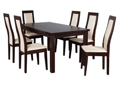 Stół i 4 krzesła zestaw stołowy rozkładany sonoma