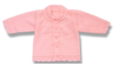 Sweterek niemowlęcy z kołnierzykiem różowy 86cm