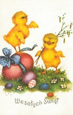 Pocztówka Wesołych Świąt Wielkanoc z obiegu