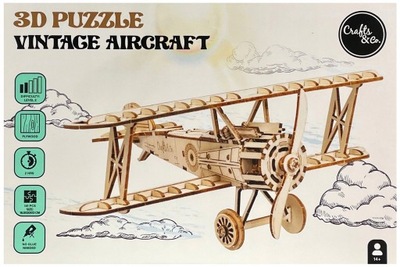 Drewniane Puzzle 3D Samolot