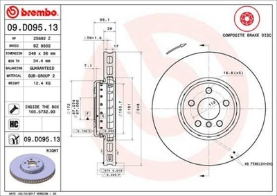 DISKU STABDŽIŲ BREMBO 09.D095.13 