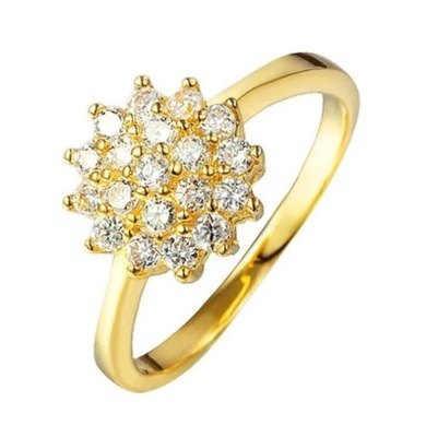 Elegancki złoty pierścionek w kształcie kwiatu