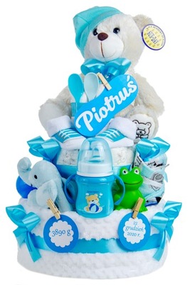 Duży tort z pieluch pampers 55 szt. super prezent