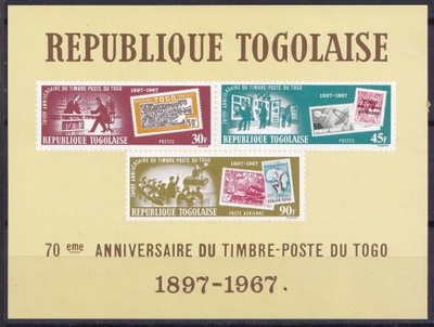 TOGO** Mi bl.31 70lat znaczka Togo, stare znaczki