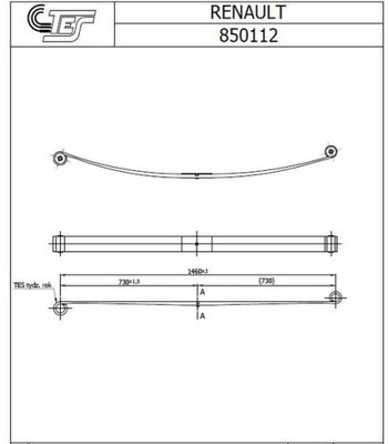 Ресора задня tes 8501120019 z/t фото №1
