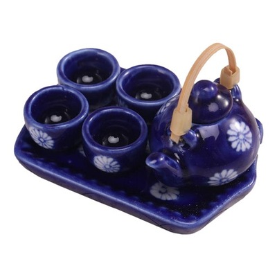 Domek dla lalek Miniaturowy ceramiczny zestaw do herbaty