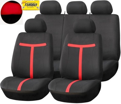 POKROWCE SAMOCHODOWE DO AUTA CZARNO CZERWONE NA PRZÓD TYŁ DO SAMOCHODU AIRB