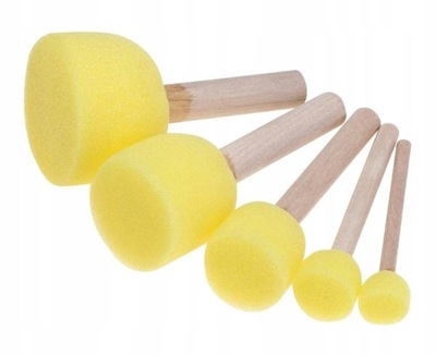 PĘDZLE GĄBKOWE OKRĄGŁE DO TAPOWANIA ZESTAW 5 sztuk