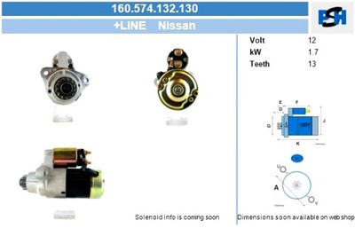 BV PSH СТАРТЕР NISSAN 1.7 KW СТАРТЕР