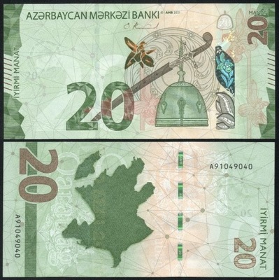 $ Azerbejdżan 20 MANAT P-41a UNC 2021