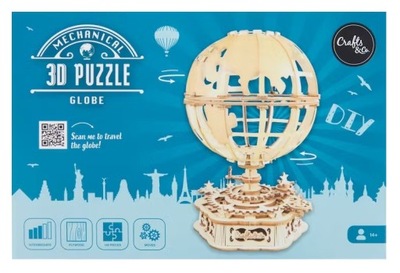 Drewniane puzzle Globe 3D globus DIY