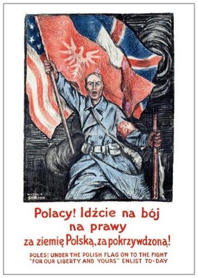 Plakat A3 - Polacy! Idźcie na bój na prawy za ziem