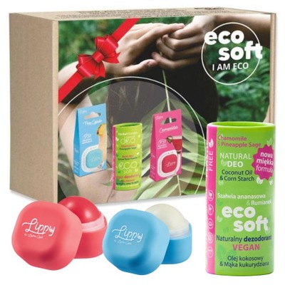 Sada kozmetiky pre ženy Prírodný dezodorant, balzam na pery ECOSOFT