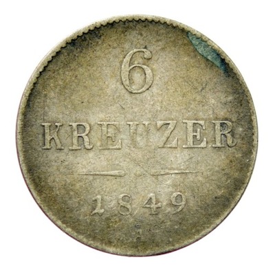 AUSTRIA, FRANC I 6 KRAJCARÓW 1849 WIEDEŃ