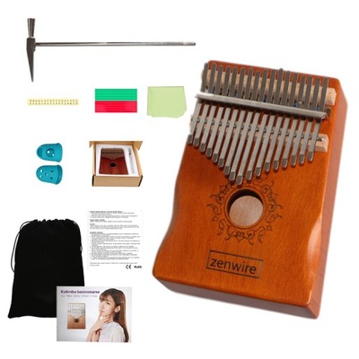 KALIMBA Instrument PIANINO 17 Wooden MAHOGANY K-01