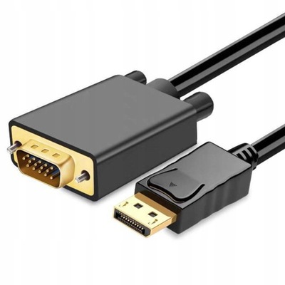 KABEL KONWERTER DISPLAY PORT DP do VGA ADAPTER MONITORA PRZEJŚĆIÓWKA 1,8M