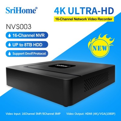 Hot sales 16CH 4K UHD POE NVR H.265 Network Video Recorder