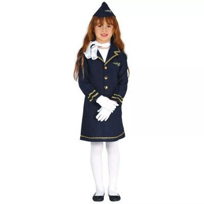 Strój dla dzieci granatowy mundur Mała Stewardessa 7-9 lat