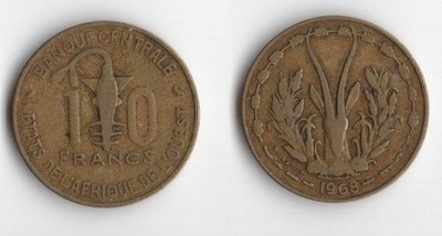 UNIA AFRYKI ZACHODNIEJ 1968 10 FRANCS