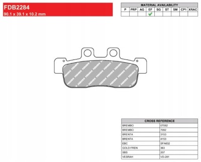 ZAPATAS DE FRENADO FERODO FDB2284EF  