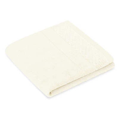 Kremowy ręcznik bawełniany na prezent 50x90 cm