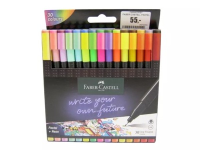 CIENKOPISY FABER-CASTELL 0,4 PASTEL + NEON 30 SZT.