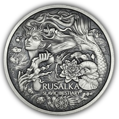 Rusałka Słowiańskie Bestie 2oz srebra 2023 Antique