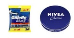Markowe maszynki do golenia Gillette + krem Nivea