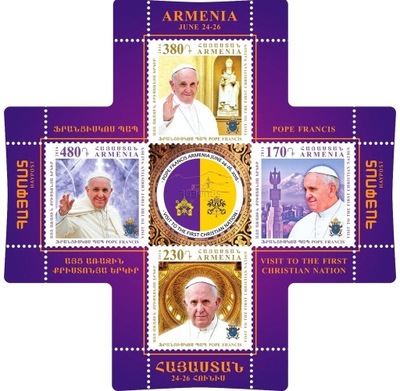Armenia 2016 Znaczki Blok 76 ** papież Franciszek wizyta