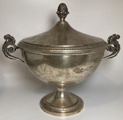 Włochy, srebrna waza na zupę, XX wiek, srebro 800